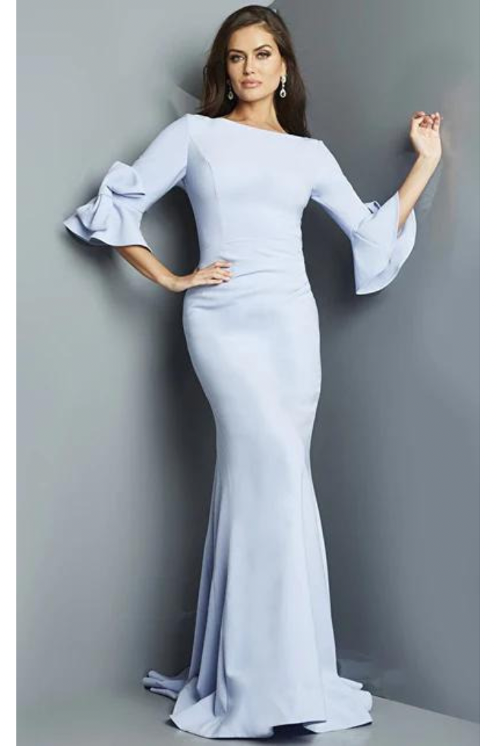 boat neck evening gown