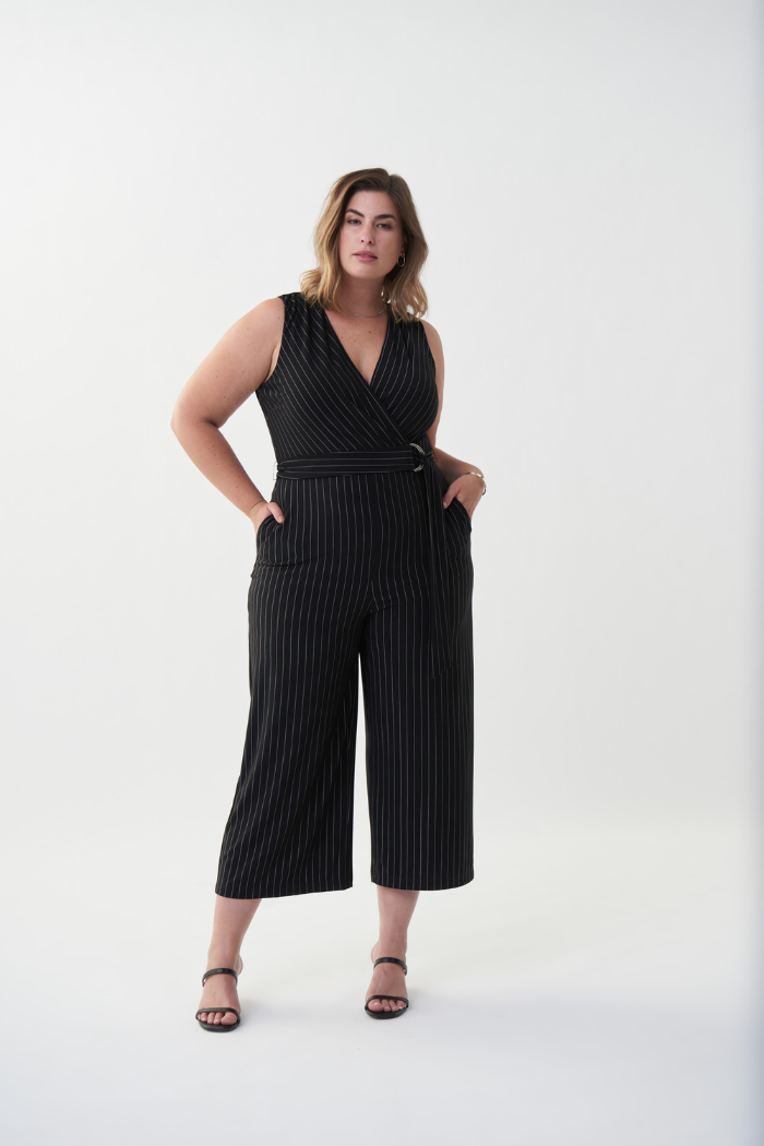 Plus size cheap pinstripe jumpsuit