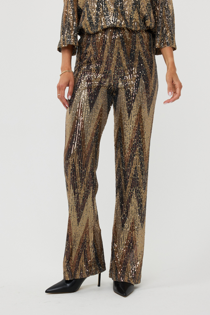 EsQualo Zigzag Sequin Pants W2408706