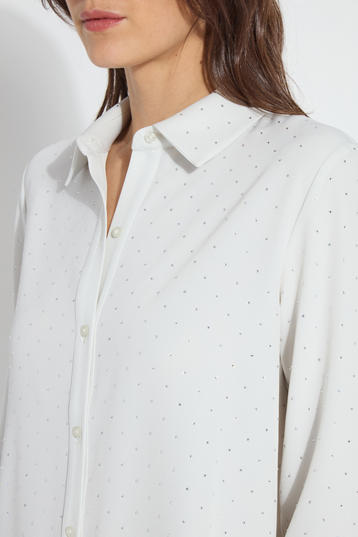 Lyssé Crystal Embellished Parker Shirt - Ice 23-3454-M4