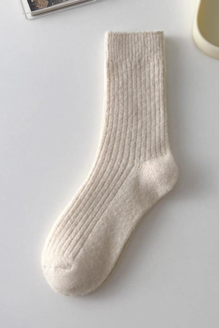 Rufia Warm Wool Blend Socks Beige