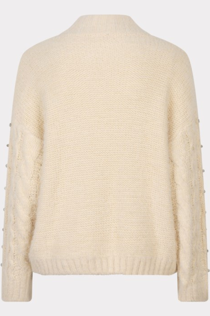 EsQualo Cable Sweater with Crystal Embellishment F2418502