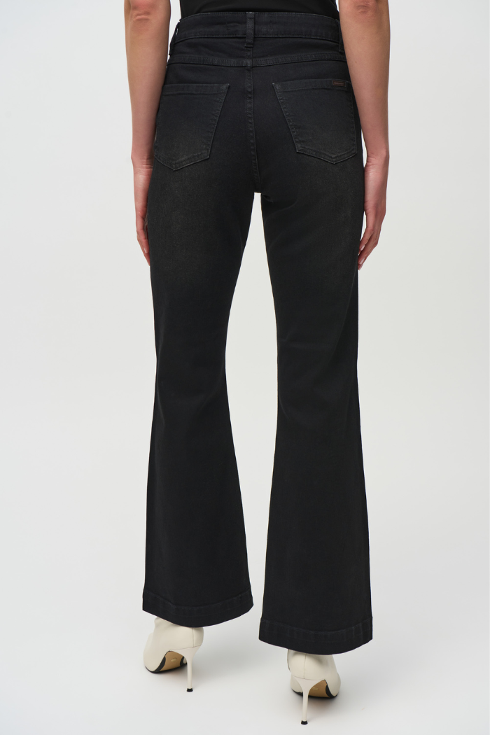 Ribkoff Classic Flared Denim Pants with Rhinestone Detail 244949