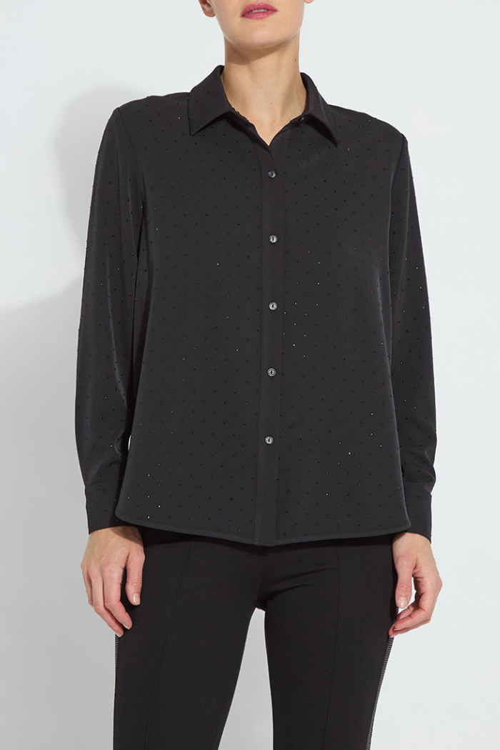 Lyssé Crystal Embellished Parker Shirt - Black 23-3454-M4