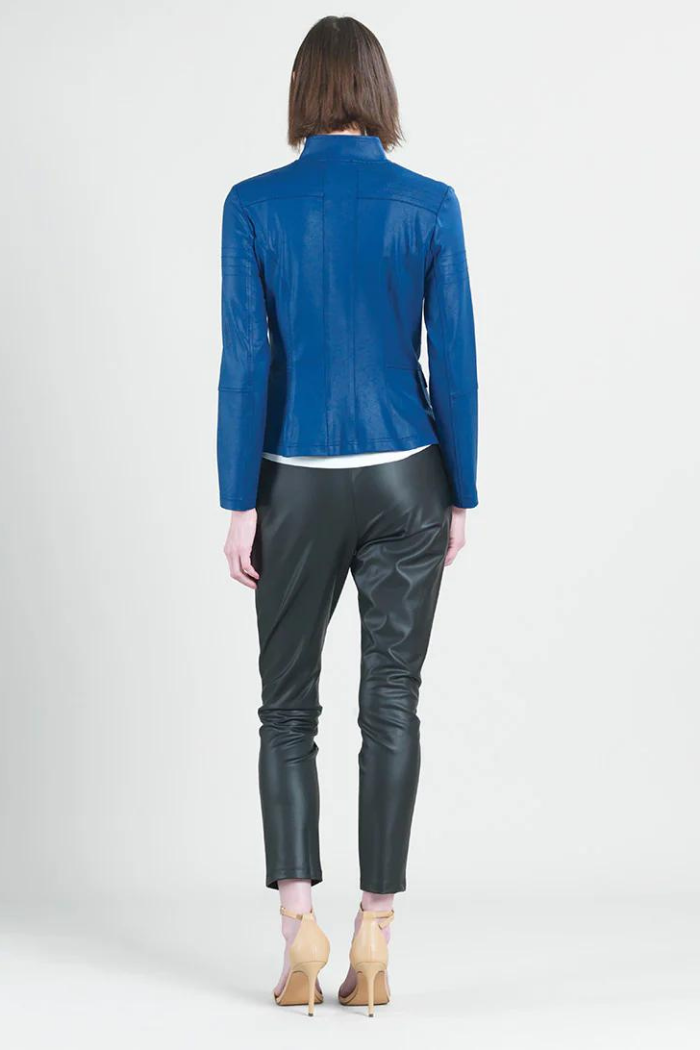 Clara Sunwoo Liquid Leather Biker Jacket - Cobalt Blue JK75