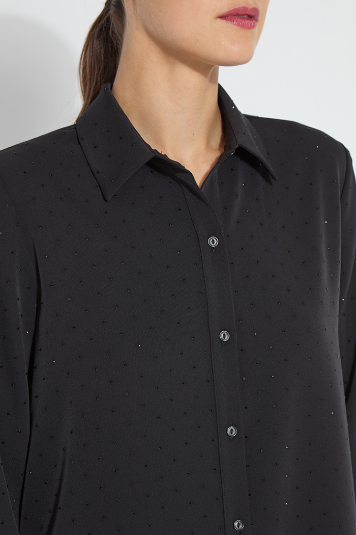 Lyssé Crystal Embellished Parker Shirt - Black 23-3454-M4