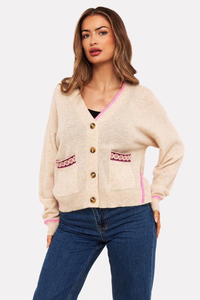 Brodie Mila Geo Trim Cardi