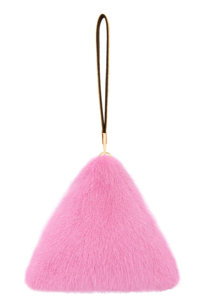 Jayley Pyramid Faux Fur Bag - Pink