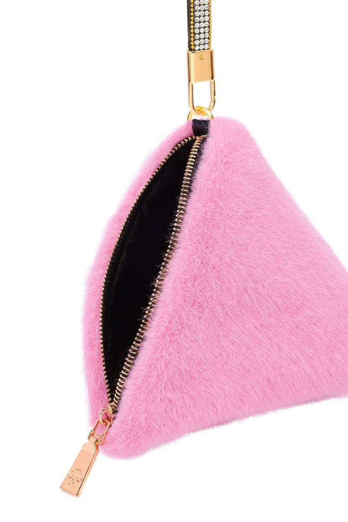 Jayley Pyramid Faux Fur Bag - Pink