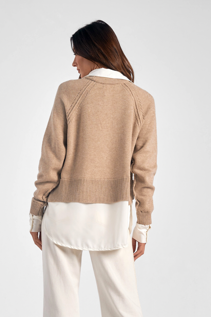 V-Neck Twofer Sweater