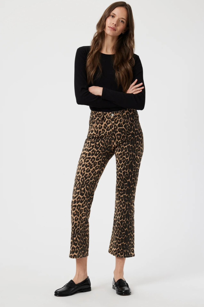 Mavi Anika Leopard Cropped Flare Jeans