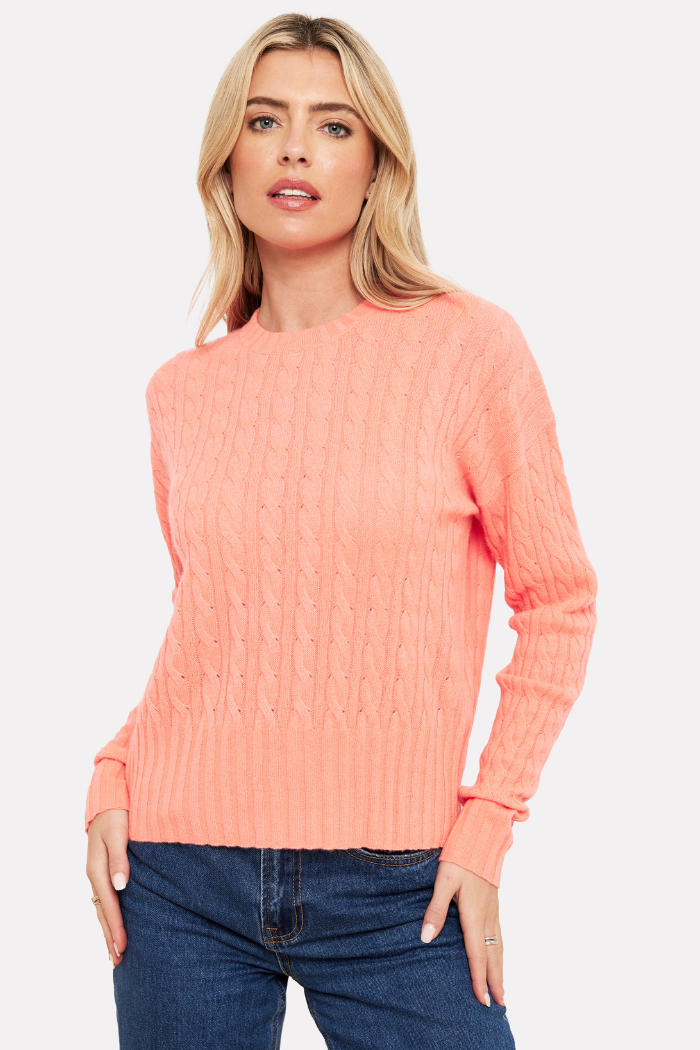 Brodie Cashmere Cathy Cable Crew