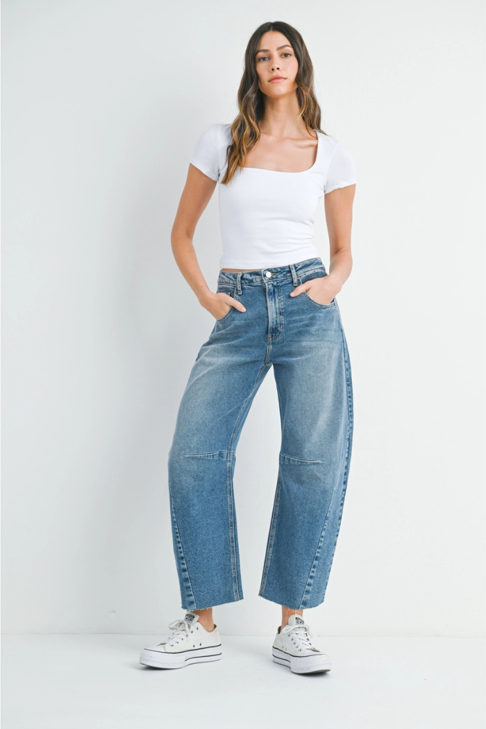 Just Black Denim The Seamed Barrel Jean