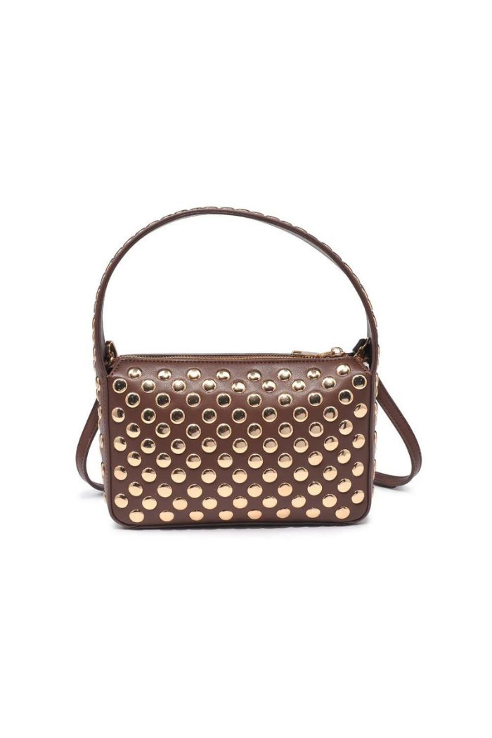 Moda Luxe Isabel Studded Crossbody - Chocolate