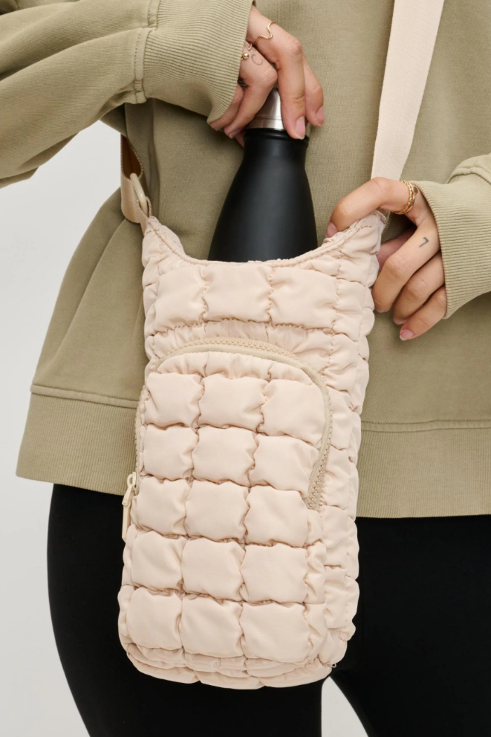 Sol & Selene Let It Flow Quilted Puffer Crossbody - Cream