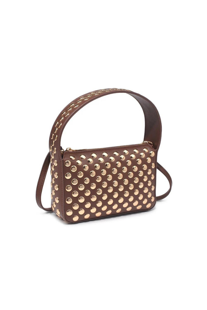 Moda Luxe Isabel Studded Crossbody - Chocolate