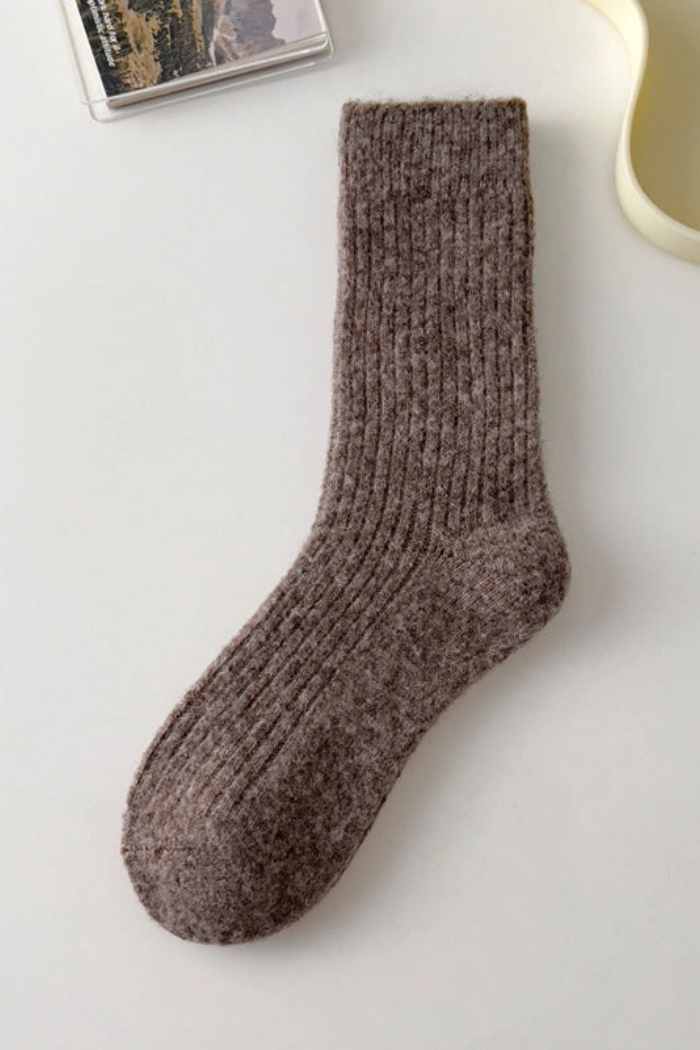 Rufia Warm Wool Blend Socks Brown