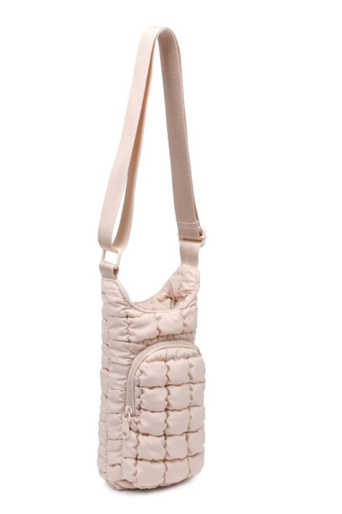 Sol & Selene Let It Flow Quilted Puffer Crossbody - Cream