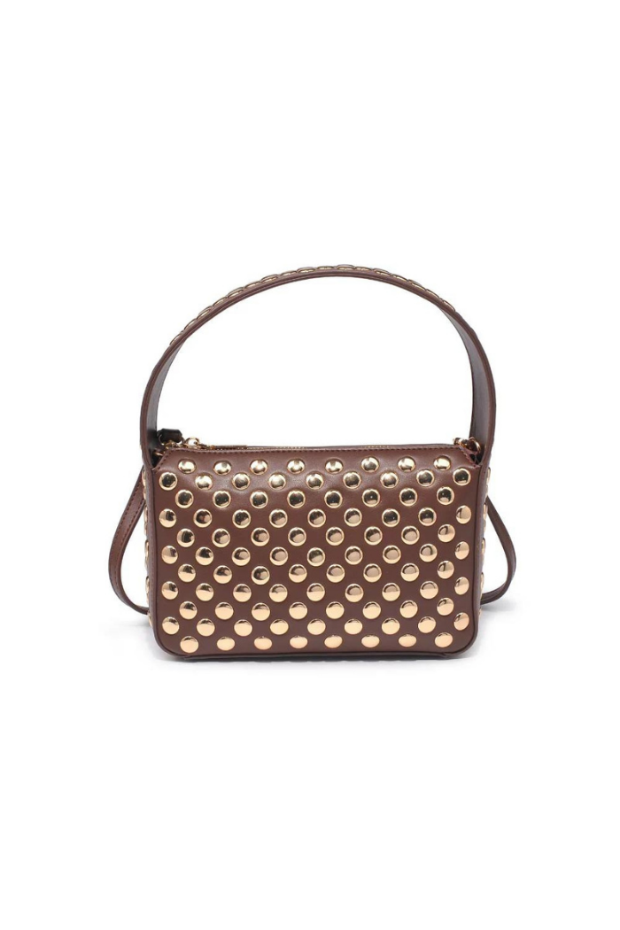 Moda Luxe Isabel Studded Crossbody - Chocolate