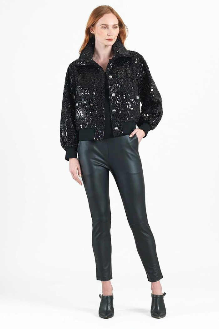 Clara Sunwoo Shimmer Crushed Bomber Jacket JKBOMS4