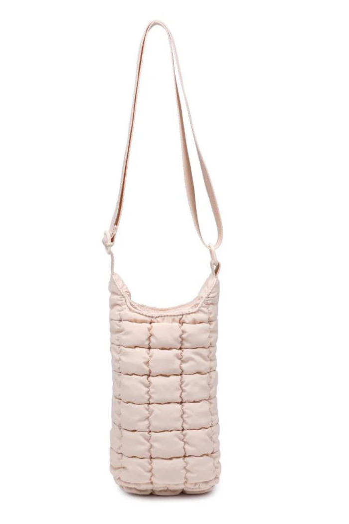 Sol & Selene Let It Flow Quilted Puffer Crossbody - Cream