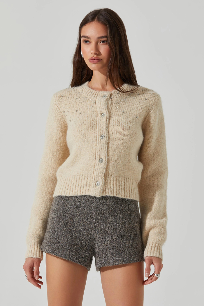 ASTR Sigourney Embellished Cardigan