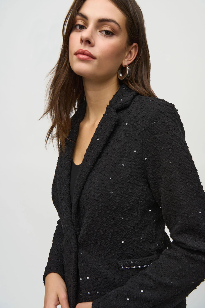 Ribkoff 244203 Sequin Bouclé Blazer with Chain Trim Detail