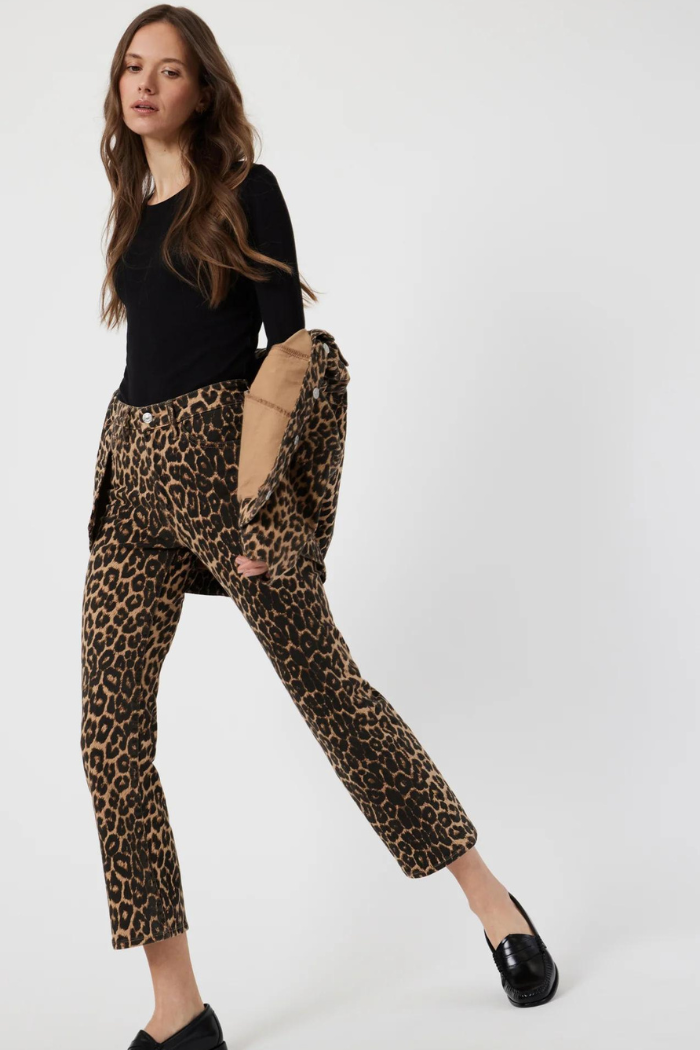 Mavi Anika Leopard Cropped Flare Jeans