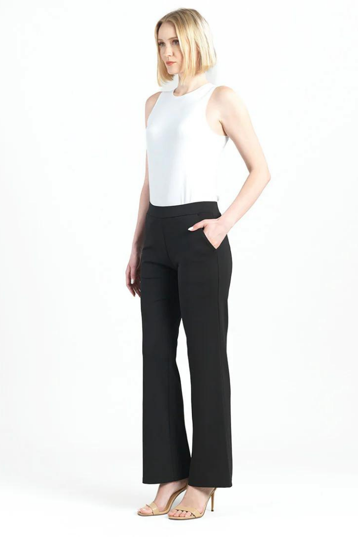 Clara Sunwoo Rayon-Ponte Knit Loose Leg Pocket Pant PT42A