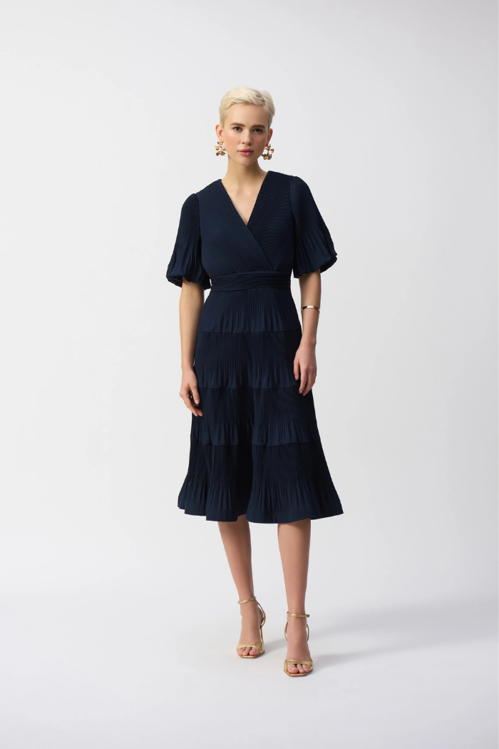 Pleated Woven Fit and Flare Dress Ribkoff 251905