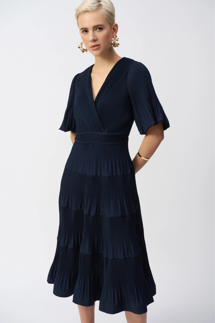 Pleated Woven Fit and Flare Dress Ribkoff 251905