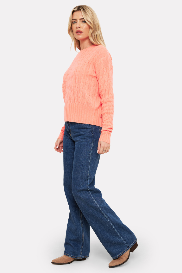 Brodie Cashmere Cathy Cable Crew