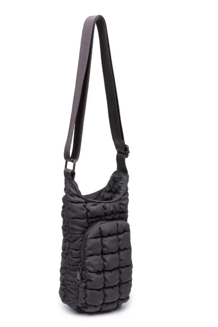 Sol & Selene Let It Flow Quilted Puffer Crossbody - Carbon