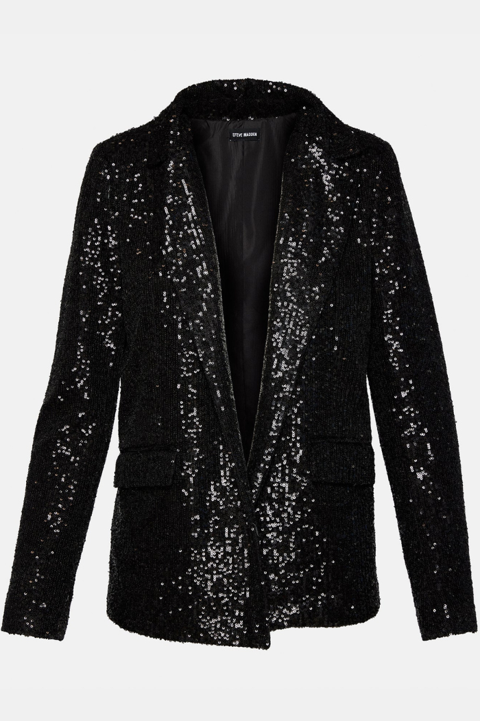 Steve Madden Payton Sequin Blazer Black BO402604