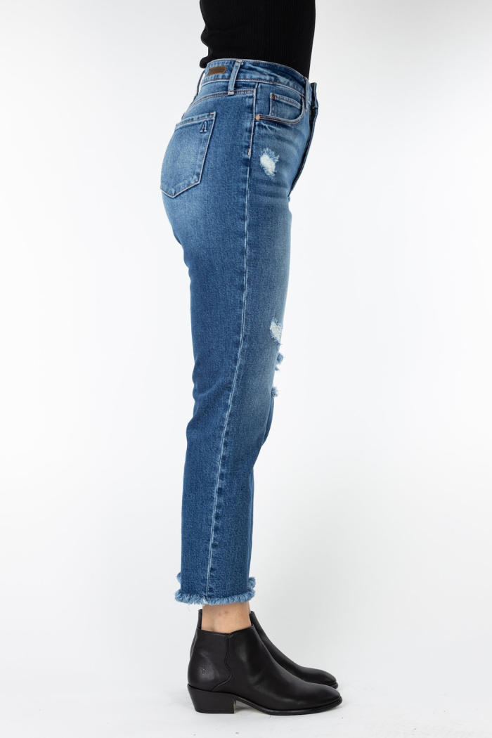 Cropped Straight Leg Denim