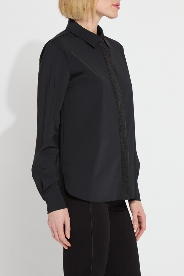 Lyssé Connie Micro Beaded Shirt - Black