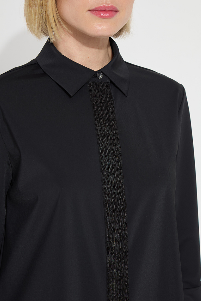 Lyssé Connie Micro Beaded Shirt - Black