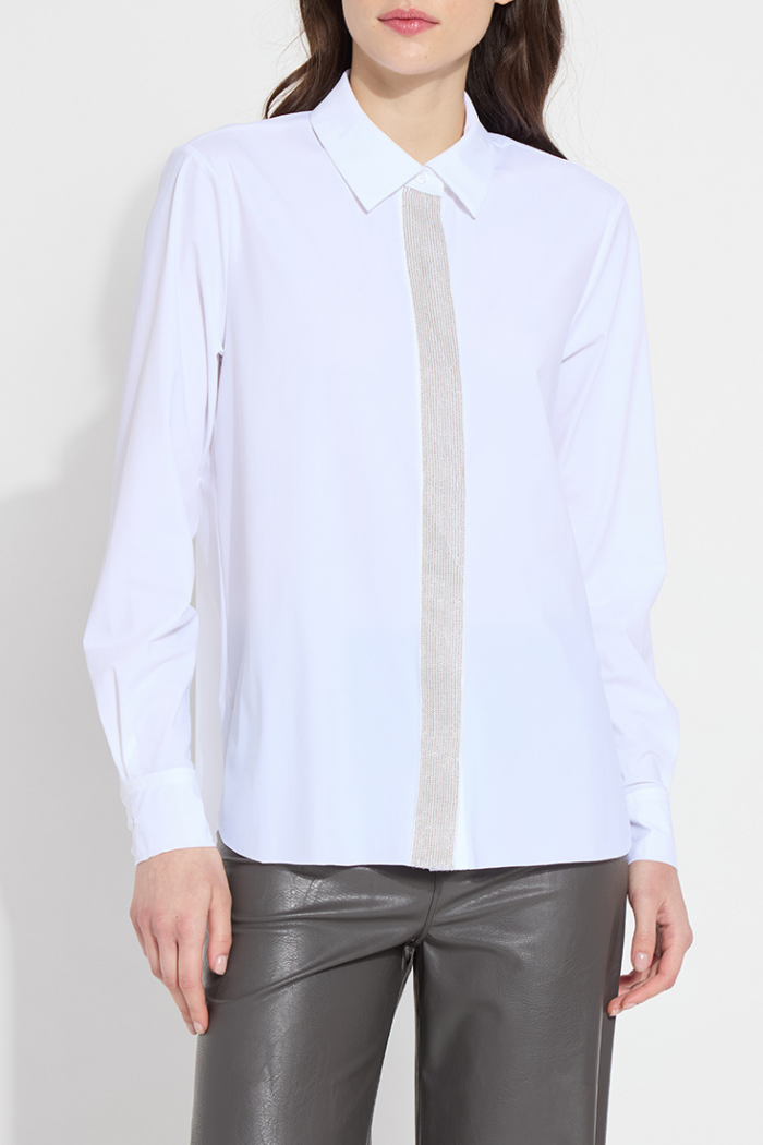 Lyssé Connie Micro Beaded Shirt - White