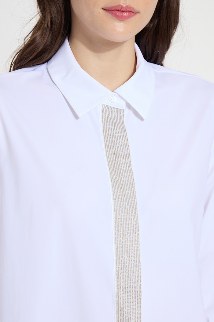 Lyssé Connie Micro Beaded Shirt - White