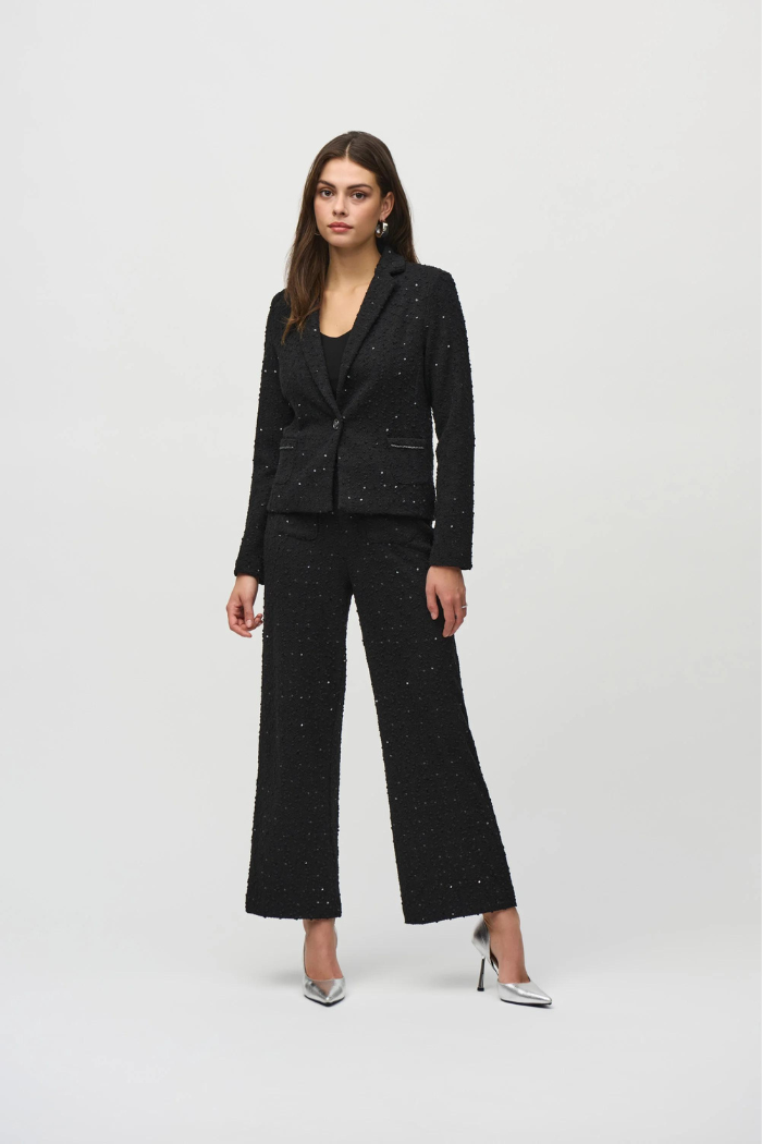 Ribkoff 244203 Sequin Bouclé Blazer with Chain Trim Detail