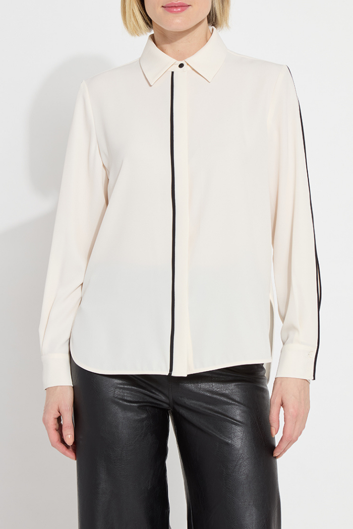 Lyssé Luna Blouse with Pleated Sleeves