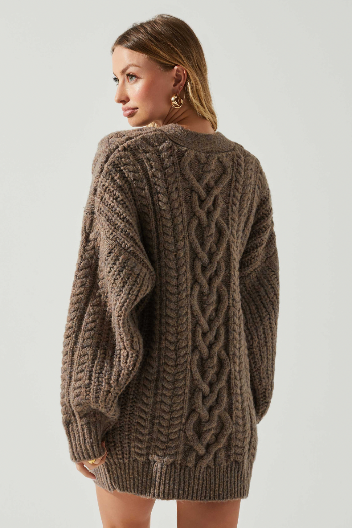 Charli Cable Knit Oversized Cardigan Sweater