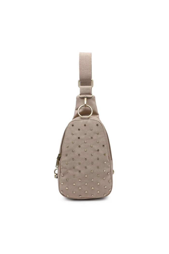 Regina Studded Sling Backpack - Natural