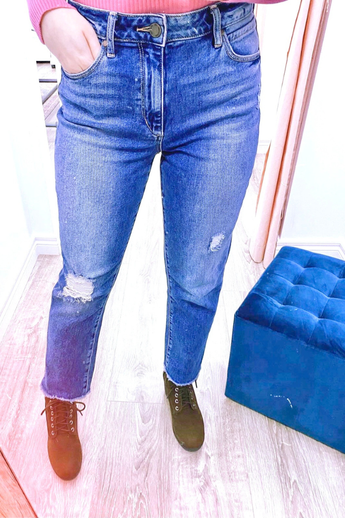 Cropped Straight Leg Denim