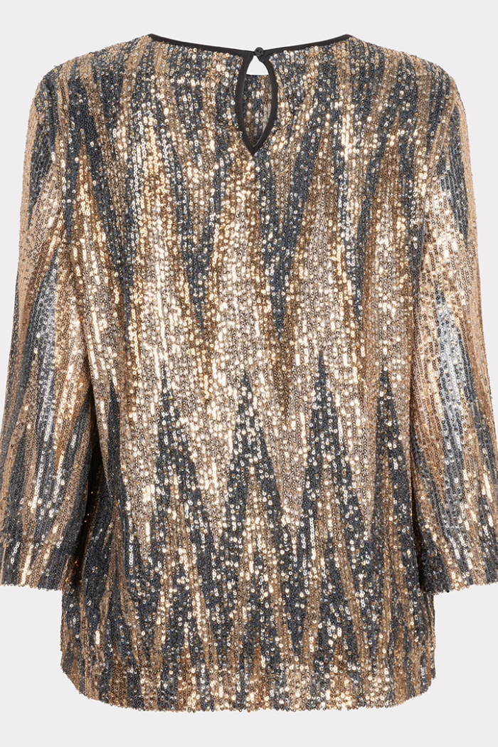 EsQualo Zigzag Sequin Blouse W2408705