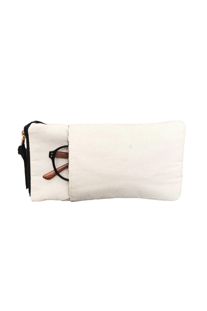 Bag-All Glasses Case with Outside Pocket Cream