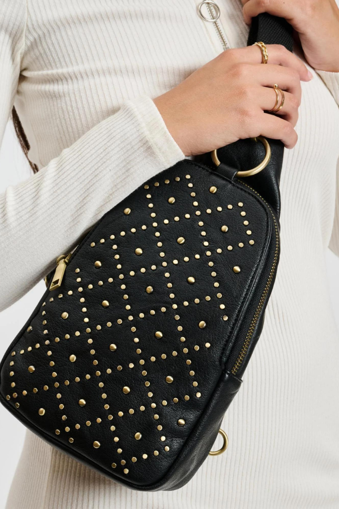 Moda Luxe Regina Studded Sling Backpack - Black