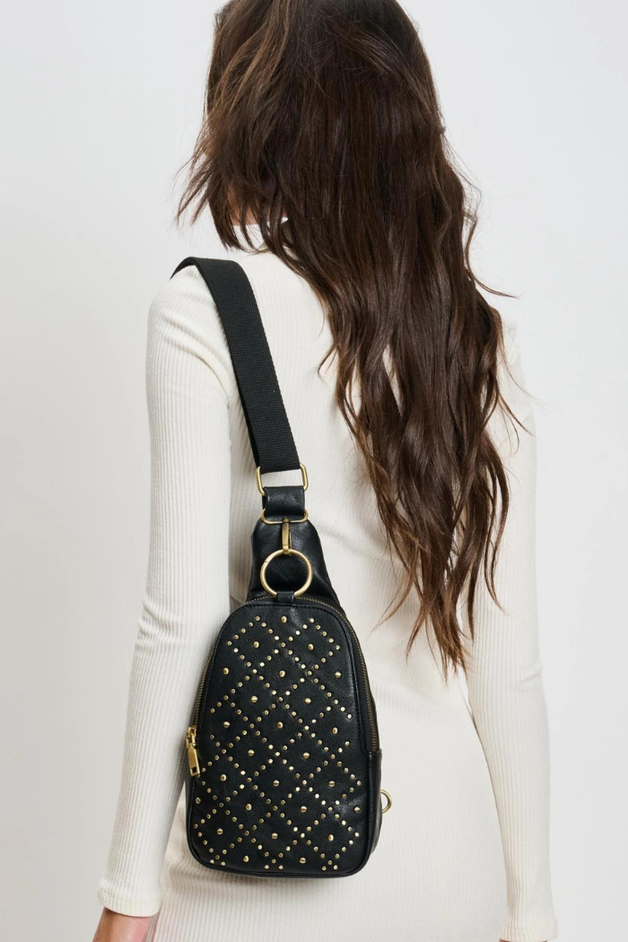 Moda Luxe Regina Studded Sling Backpack - Black