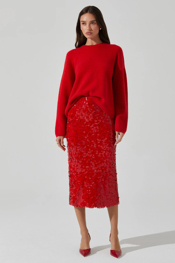 ASTR Amos Sequin Midi Skirt