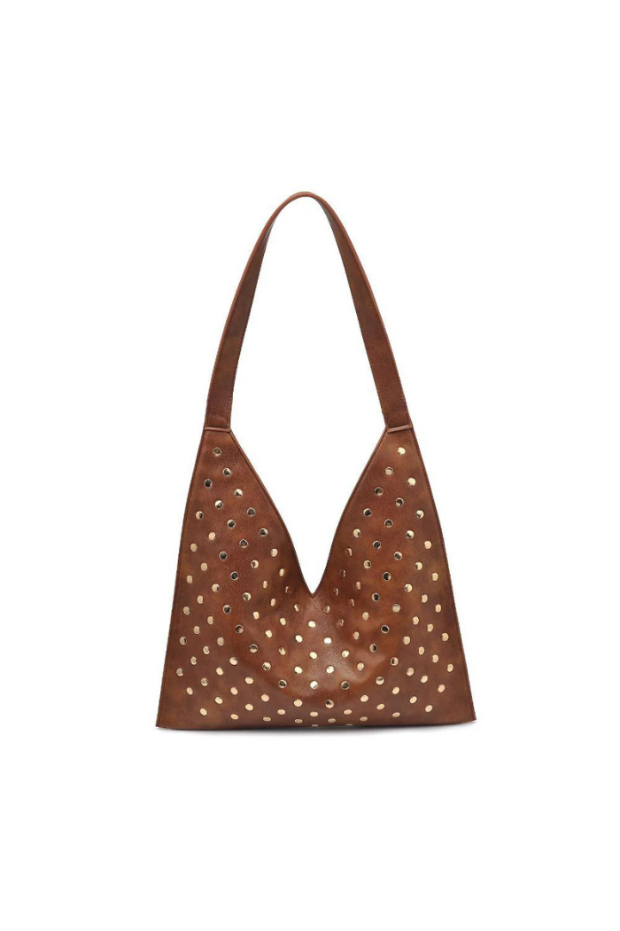 Moda Luxe Tori Studded Hobo - Chocolate